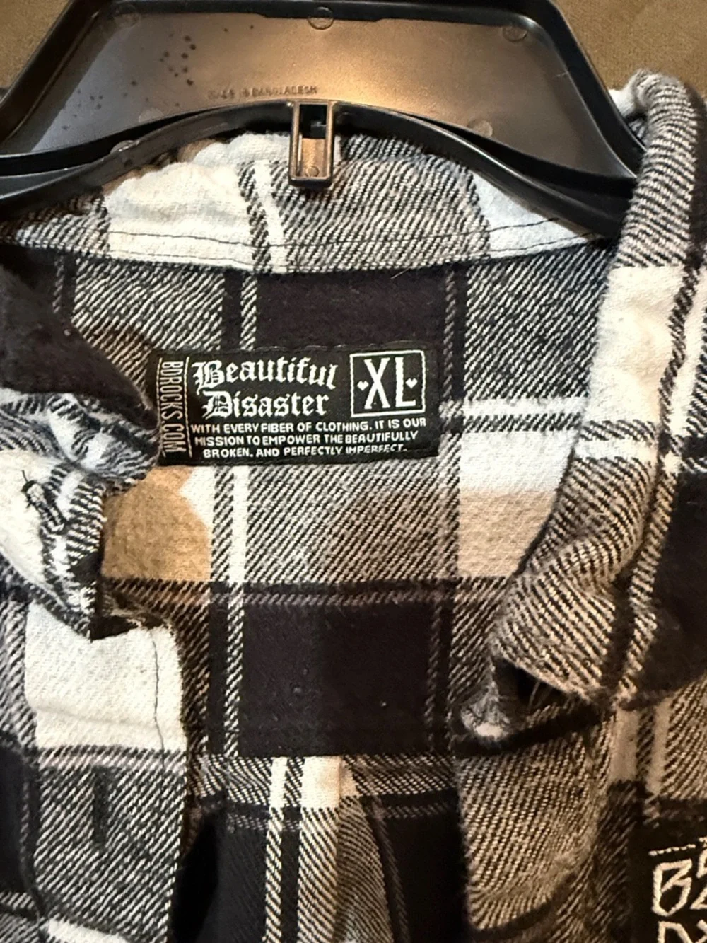 Black & White Plaid Button-Down Shirt Jacket - Picture 2 of 4